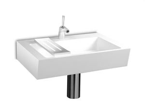 PLANO INCLINADO - Round wall-mounted resin washbasin - Washbasin by Vallvé
