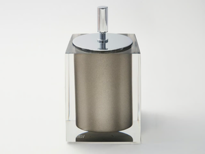 PLATINUM GLOSS - Resin cotton swab holder with lid - Sanitary accessories by Vallvé