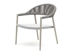 CLEVER LOUNGE - Garden stackable powder coated aluminium easy chair with armrests - Armchair by Varaschin