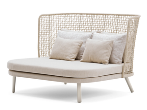 EMMA COMPACT - Fabric garden bed with high backrest - Bed frame by Varaschin