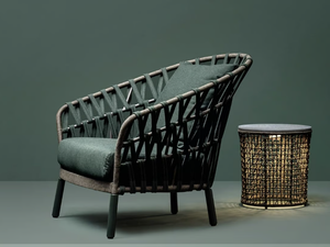 EMMA CROSS - Acrylic garden armchair with armrests - Armchair by Varaschin