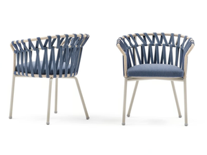EMMA CROSS - Powder coated aluminium garden chair with armrests - Chair by Varaschin