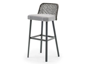 EMMA - High powder coated aluminium garden stool with footrest - Stool by Varaschin