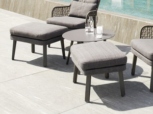 EMMA - Rectangular fabric garden footstool - Pouf by Varaschin