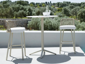 EMMA - Round aluminium high table - Table by Varaschin