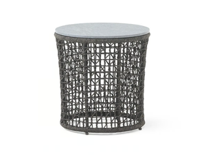 EMMA - Round powder coated aluminium garden side table - Side table by Varaschin