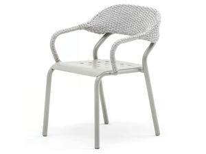 NOSS - Stackable aluminium chair with armrests - Chair by Varaschin