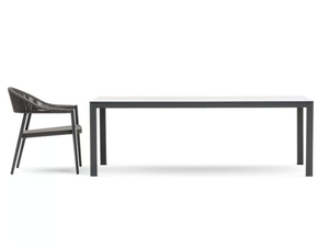 VICTOR LOW - Rectangular powder coated aluminium garden table - Table by Varaschin