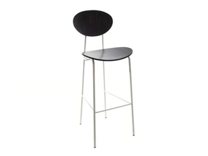 MAGIC - High wooden stool with back - Stool by Vela Arredamenti