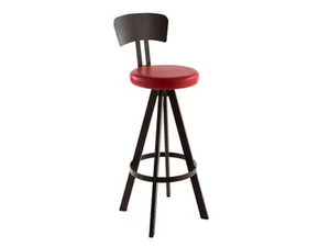 WEST - Upholstered leather barstool with back - Stool by Vela Arredamenti