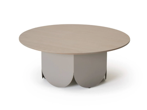 ATAY - Coffee table with round beech top and sheet metal base - Coffee table by Vergés