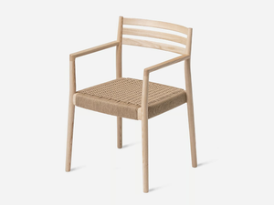 BOGART - Chair with armrests in wood and rope - Chair by Vergés