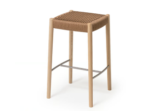 BOGART - High wooden stool with footrest - Stool by Vergés