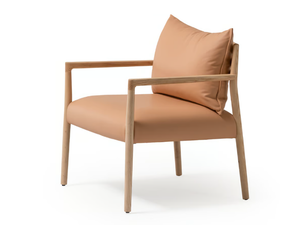 BOGART - Upholstered leather easy chair with armrests - Armchair by Vergés