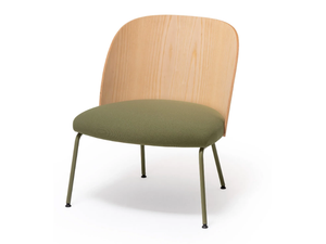 CISTELL SLIM - Easy chair with metal leg and wooden back - Armchair by Vergés