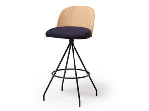 CISTELL SLIM - Swivel high metal stool with footrest - Stool by Vergés