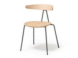 COMPASS - Stackable wooden chair with steel structure - Chair by Vergés