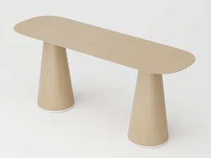 CONIC - Barrel-shaped wooden high table - Table by Vergés