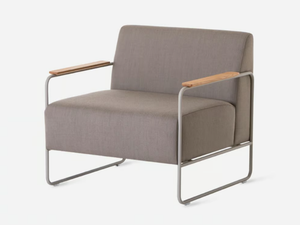 DULA - Sled base fabric armchair with armrests - Armchair by Vergés