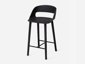 GOOSE - High ash stool with footrest - Stool by Vergés
