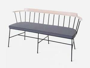 MIM - Powder coated steel bench with back - Bench by Vergés