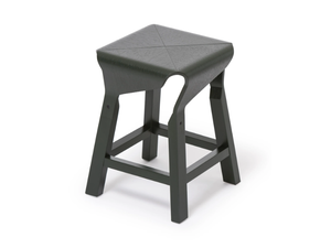 NAOSHIMA - Low wooden stool with footrest - Stool by Vergés