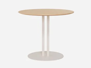 SANDWICH - Round table with ash top and steel base - Table by Vergés