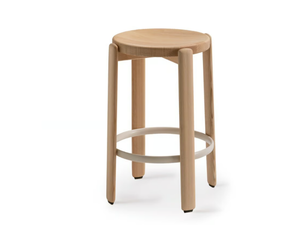 TURA - High ash stool with footrest - Stool by Vergés