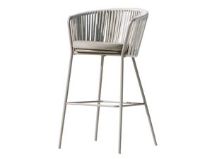 DAISY ROPE - High metal stool with armrests - Stool by Vermobil