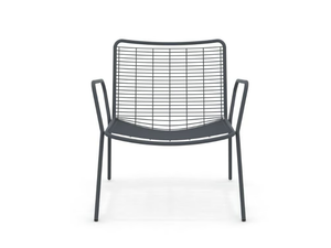 ROMA - Garden stackable metal easy chair with armrests - Armchair by Vermobil