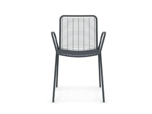 ROMA - Stackable metal garden chair with armrests - Chair by Vermobil