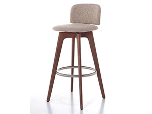 EGADI 06H - Upholstered fabric stool with footrest - Stool by Very Wood