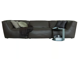 NOE - Sectional leather sofa with removable cover - Sofa by Verzelloni