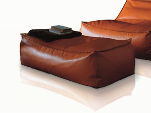 ZOE - Rectangular leather pouf - Pouf by Verzelloni