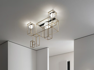 MULTIPLO - LED glass and steel ceiling lamp - Ceiling lamp by Vesoi