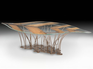 FOGLIA VENEZIA - Wood and glass living room table - Table by VGnewtrend