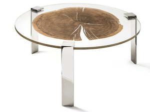 FORESTA - Round wood and glass coffee table - Coffee table by VGnewtrend