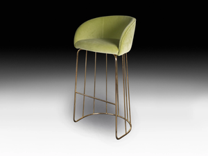 LOUISE - Upholstered velvet stool with back - Stool by VGnewtrend