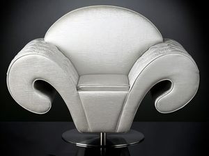 SILHOUETTE - Swivel fabric armchair with armrests - Armchair by VGnewtrend