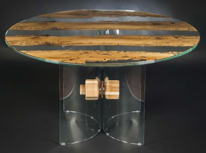 VENEZIA - Round wood and glass table - Table by VGnewtrend