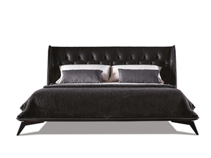 5700 OPERA - Leather double bed with tufted headboard - Bed frame by Vibieffe