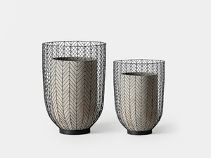 PLISSÉ METAL - Cement and iron vase set - Styling by Vical Home