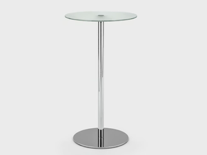 APOLLO - Round high table in metal and glass - Table by Viganò