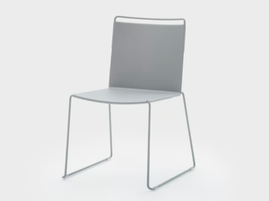DAISY METAL - Sled base metal chair with linking device - Chair by Viganò