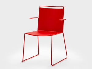 DAISY METAL - Stackable metal chair with armrests - Chair by Viganò