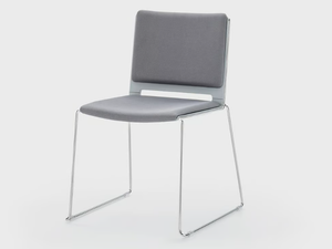 DAISY - Sled base fabric chair with linking device - Chair by Viganò