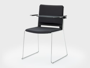 DAISY - Sled base fabric training chair with writing tablet - Chair by Viganò