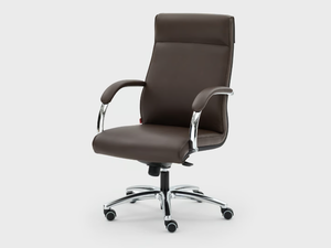 ICARO - Leather executive chair with 5-spoke base with headrest - Office Chair by Viganò