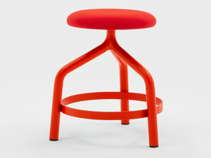 JOE LOW - Fabric and metal stool with footrest - Stool by Viganò