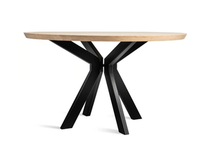 ALBERT - Round steel and wood table - Table by Vincent Sheppard